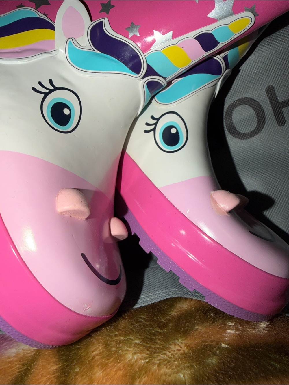 ShofoRT  Pink Unicorn Star Rain Boots - Picture 3 of 4